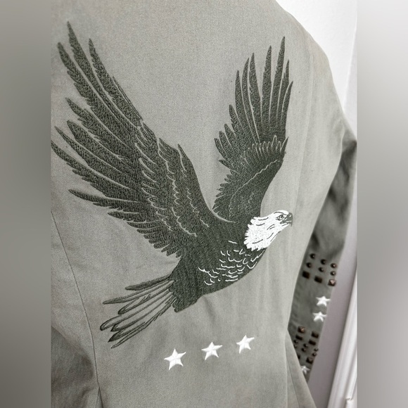 Spell and The Gypsy Eagleback Matinee Embroidered
Studded Khaki Jacket L run S/M - Picture 8 of 13